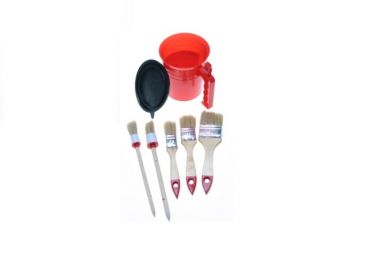 Pot with round and flat brushes | HP-L1002